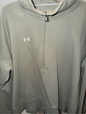 Under Armour Sage Green Quarter-Zip Pullover Sweatshirt